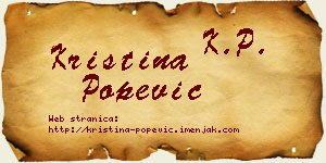 Kristina Popević vizit kartica